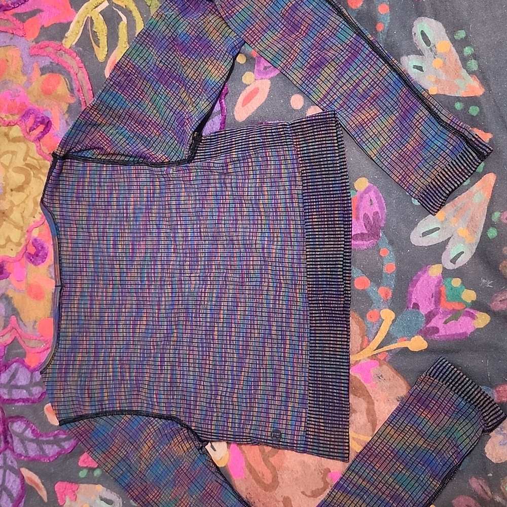 Lululemon Rainbow Colored Long Sleeve Crop Top - Picture 3 of 6